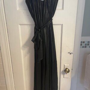 Floor Length Black Strapless Dress